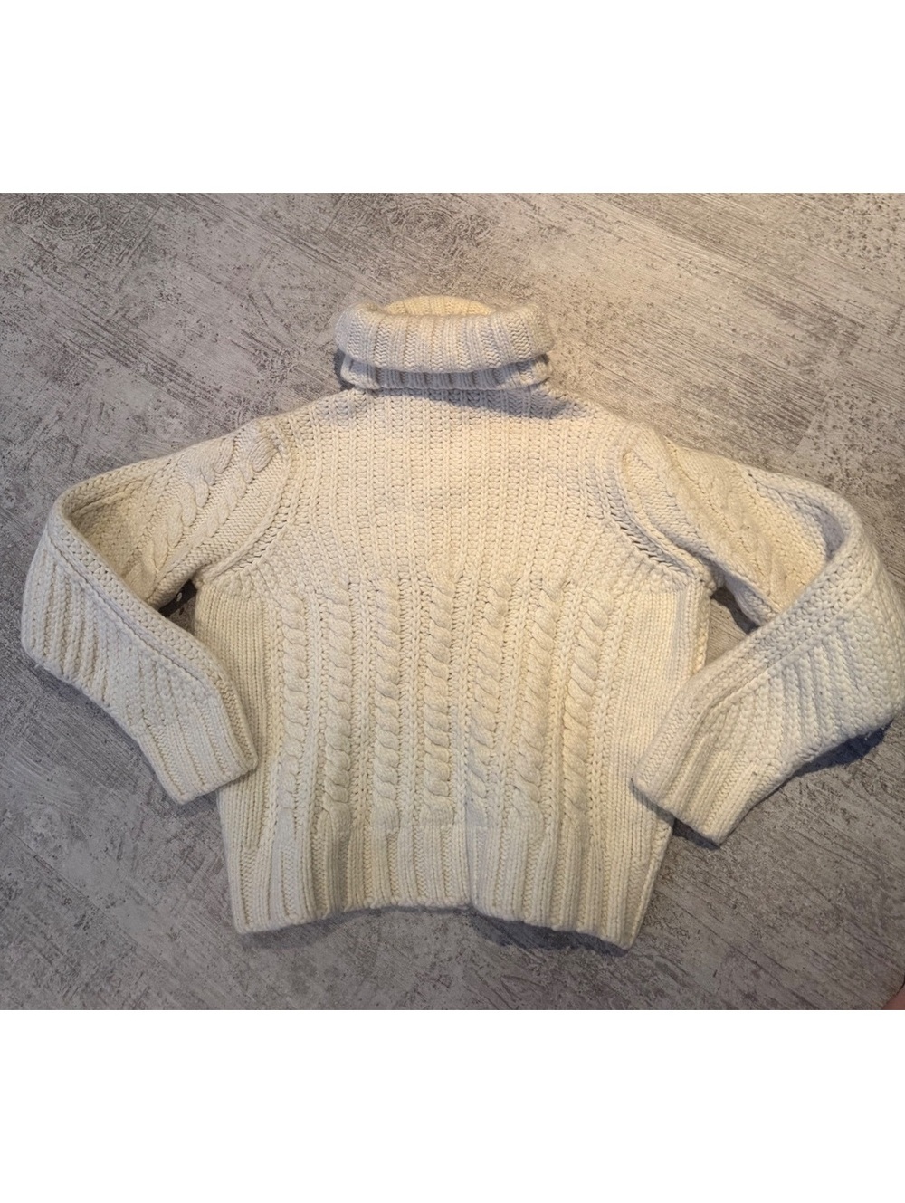 Gigi Hadid x Tommy Hilfiger Chunky Ivory Cream Knit Wool Sweater Turtleneck L - Picture 5 of 6